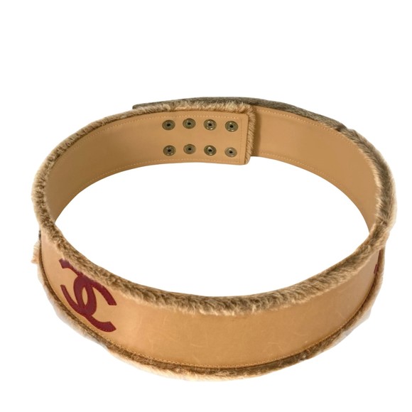 Chanel Logo CC Beige Leather belt - Picture 1 of 10